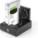 M.2 NVMe & SATA HDD Docking Station,10Gbps USB3.2 Gen2 SSD Cloner for M.2 NVMe SSD + SATA 2.5/3.5 HDD Converter, Offline Cloning, Tool-Free, Cooling Fan (Black)