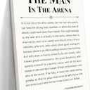 Framed Motivational Wall Decor for Men, The Man in The Arena Office Inspirational Wall Art, Positive Quotes Pictures, Spiritual Canvas Prints, Faith Based Gifts for Living Room, Bedroom 12x16 inch