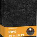 UCINNOVATE 10x10 FT Sunblock Mesh Shade, 90% Sun Shade Cloth Fabric Plants Shade Screen Netting with Grommets, Durable Sunshade UV Resistant Fabric for Pergola Patio Lawn Garden Deck or Dog Kennel (90% Shading Rate)