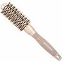 BANGMENG Round Brush with Boar Bristles, 1 inch Barrel, Nano Thermal Ceramic Ionic Tech for Straightening and Blow Drying, Gold