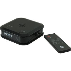 GE 3 Device HDMI Switch, Use with 4K TV Smart TV Roku Xbox PS3 PS4 Fire Stick DVD Blu Ray Fire TV Apple TV HDTV Cable Box PC, Wireless Remote, 4K 1080p 30 FPS, Ultra HD, HDCP 1.4, Black, 31046