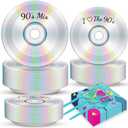 200Pcs 90's Party Plates Napkins 90's Mix CD Tableware Set for Retro 90s Theme Party Decoration Dessert Plates Forks Serve 50 Guests for I Love The 90s Back to The 1990s Birthday Favor Supplies
