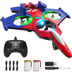 Motivekit Spider Mini Drone, Foam Remote Control Airplane for Kids, 2.4GHz RC Jet with LED Lights, 360 Stunt Flips and Rolls, Easy to Fly Toy Plane Gift for 8 9 10 12+ Year Old Boys Girls
