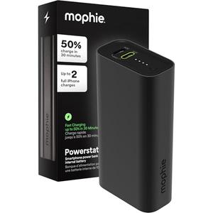 Mophie Powerstation 10,000mAh Power Bank (Gen 3) – Ultra-Fast USB-C PD, 30W Output, Charges 2 Devices, Up to 2 Phone Charges, LED Indicator, Compact & Portable, Premium Anodized Aluminum Body, Black