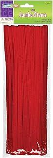 Creativity Street Jumbo Chenille Stems, 12" x 6 mm, Craft Pipe Cleaners, Red, Pack of 100, 2Pack