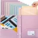 Mr. Pen- Plastic Folders with Pockets and Prongs, 10 Pack, Letter Size, Assorted Pastel Colors, Flexible Plastic Folders with Prongs, Clear Front Pocket, Card Slot & Color-Coded Cover Papers