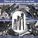 MAXPOWER 3 Pieces Pliers Wrench 7 inch 10 inch 12 inch