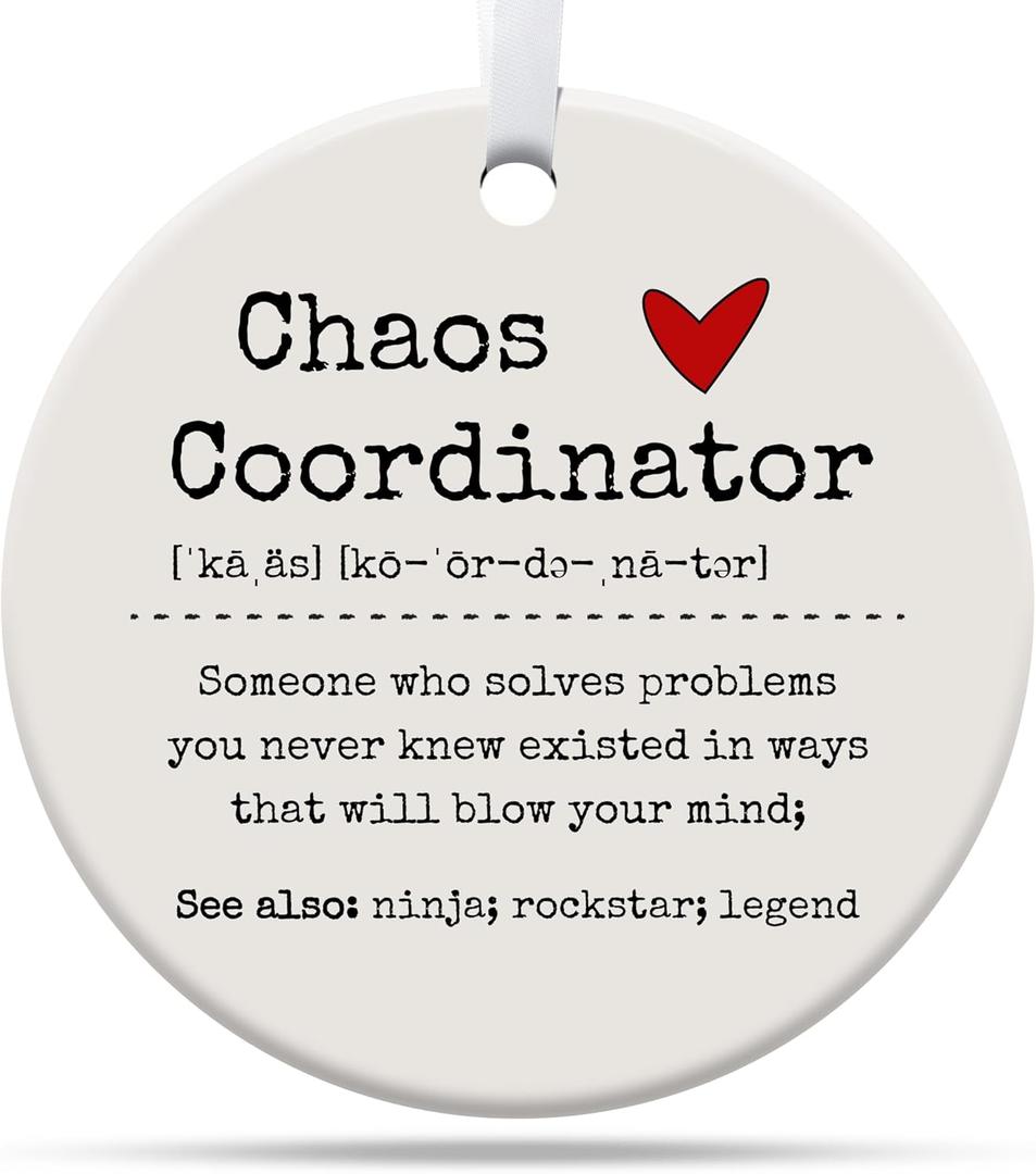 2 x Gifts for Coworkers, Friendship Gifts for Women, Work Bestie, Best Friend, Coworkers Christmas Ceramic Ornament (Coworker)