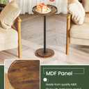 CHOEZON Drink Table, Small Round Side Table for Small Spaces, Thickened Base End Table, for Living Room, Bedroom, Rustic Brown and Black TBZ30BF