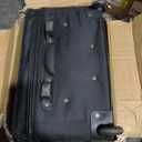 Rockland Fashion Softside 4 Piece Luggage Set, Expandable, (14" Tote/19"/24"/28"), Black Gray