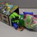 Realistic Dinosaur Moveable Shooting Toys, 2 Pack Launchers with Aiming, Roaring Dino Eyes & Belly Glow, LCD Score Record, Stocking Stuffers for Kids Toys Gifts for Boy Ages 3 4 5 6 7 8 9 10+ Year Old (Green)