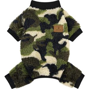 XPUDAC Dog Sweater, Dog Winter Clothes for Dogs Girl Boy Fleece Doggy Pajamas for Winter Christmas, Camouflage, Large