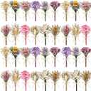 36 PCS Charming Dried Flowers Bouquet for Vase Various Dried Wildflowers with Stems Mini Handmade Wildflowers Natural Real Flowers Bulk Flowers for Crafts DIY Wedding Decor (Various Series)