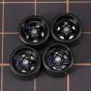 WAVEIST Carlomo 1/64 Scale S-Class Alloy Wheels Rubber Tires with Axles Detail Up Kits (4pcs/1 Kit) Modified Parts for 1/64 Diecast Model Cars (S07-C)