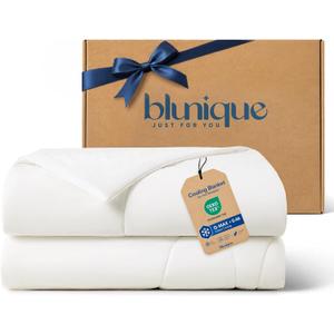 Cooling Comforter Twin Size, Double-Sided Cooling Blanket for Hot Sleepers, Breathable Lightweight Comforter for Night Sweats, All Season Cool Blanket, Soft Cold Touch,(60"x90" White)