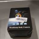 Headlamp Wearable Camera, 1080P Headlamp Headlight Body Cam, IPX4, Rechargeable Hands Head Mounted Camera with Flashlight for Outdoor Running, Camping, Hiking,