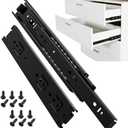 ToBeGreat 3 Pair Side Mount Drawer Slides 10 Inch 100 LB Load Capacity, Full Extension Ball Bearing Metal Replacement Rails Dresser Runners Cabinet Trash Can Slider Kitchen Glides (Black,254mm)