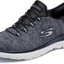 Skechers Women's Summits Dazzling Haze Hands Free Slip In Sneakers (6.5, Black White)