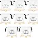 CEELGON 16 Pcs Jewelry Pouch Set of 8 Linen Cotton Small Drawstring Bags & Bridesmaid Knot Bracelet Jewelry Packaging Proposal Gift Bridal Party Favors (Gold)