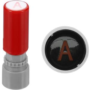 PATIKIL 7mm Letter Stamps, Character Alphabet, a Plastic Ink Stamp Self-Inking for Classroom Scrapbooking, Red