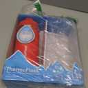 ThermoFlask Kids Bottle with Straw Lid - Durable & Dishwasher-Safe Water Bottles & Lids - Leak-Proof Bottle Lid Design - Reusable Water Bottles for Everyday Use - 16 oz, Red/Blue (2 Pack)