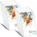 Yulejo 12 Pcs Acrylic Sign Holder 5 x 7 Inch Slanted Back Clear Plastic Sign Holder Flyer Paper Picture Document Photo Frames l Shape Display Stand for Office Restaurant Desktop