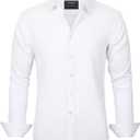 J.VER Men's Dress Shirts Solid Long Sleeve Stretch Wrinkle-Free Formal Shirt Business Casual Button Down Shirts (White, XL)