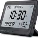 OUD Bukhoor Azan Clock, Automatic Worldwide Digital 8 Azan Prayer Sounds Muslim Prayer Clock for USA Home Decor (Black)