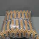 Mid Century Modern Geometric Pattern Navy Blue Yellow Rust Throw Pillow
