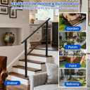 Hand Rails for Outdoor Steps-Adjustable Angle 4-5 Steps Stair Handrail-Galvanized Alloy steel-600 lb LC-Indoor Stair Railing Kit-Waterproof Exterior Porch Railing-Deck HandRail for Concrete Wood Step