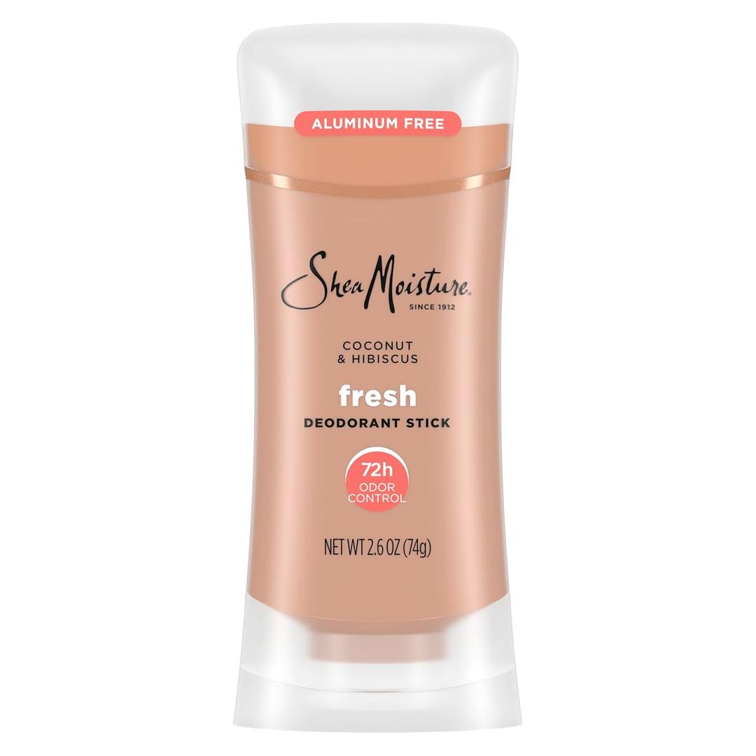 SheaMoisture Deodorant Stick 72h Odor Control Coconut & Hibiscus Fresh Aluminum Free 2.6 oz (2.6 Ounce (Pack of 1))