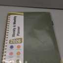 2026 Planner, Hardcover Leather Weekly and Monthly Planner, January 2026 - December 2026, Spiral Yearly Agenda Organizer Book 2026 with Tabs, Daily Calendar Planners for School Work Home, A4 (8.5" x 11"), Green