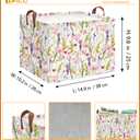 HKEC Rectangle Storage Basket with Handles,Collapsible Storage Bin,Books Box,Gift Basket(Flowering Shrubs)