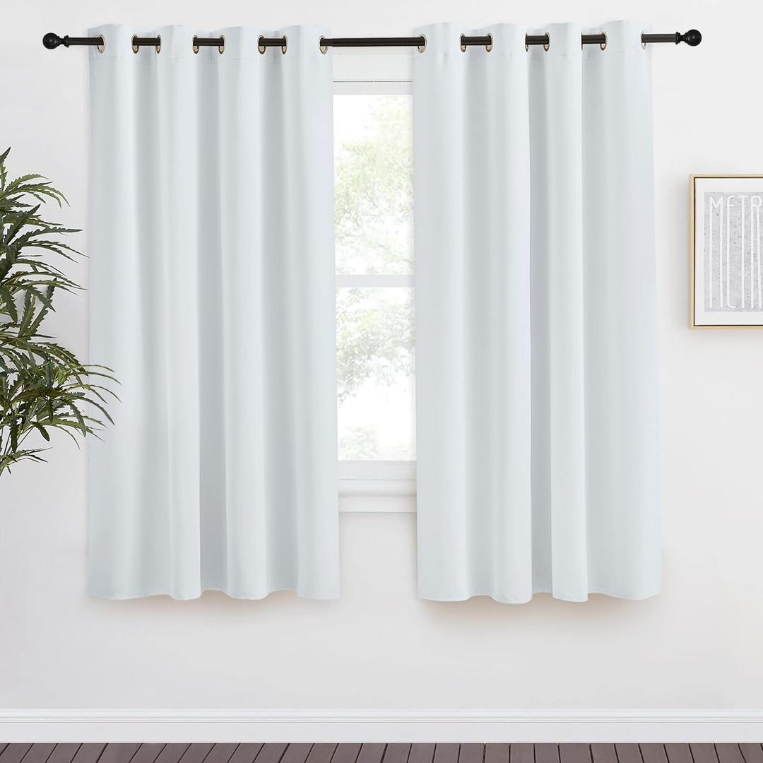 NICETOWN Room Darkening Window Curtain Panel, 55x57 inches, 1 Pack, Cloud Grey Color, Solid Thermal Insulated Blind Privacy Drape for Bedroom 