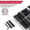 435-Piece Roll Pin Assortment Kit - Slotted Tension Pins, Split Dowels & Expansion Spring Pins - Includes M1.5 to M6 Sizes (13 Types) - Durable Spring Steel for Secure Fastening