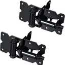skysen Stainless Steel Vinyl Wood Fence Self Closing Gate Hinges Black(2063 Pair)