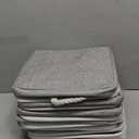 meekoo 8 Pack Collapsible Storage Bins Fabric Storage Bins Polyester Fabric Baskets with Handles Linen Closet Organizer for Shelf Home Closet Towels Toys(12 x 12 x 12 in,Gray White)