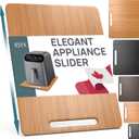 Ibyx Elegant Sliding Tray for Your Coffee Maker & Heavy Kitchen Appliances - Sturdy, Slides Easily from Under The Cabinet (Natural, 12"W x 16"D)