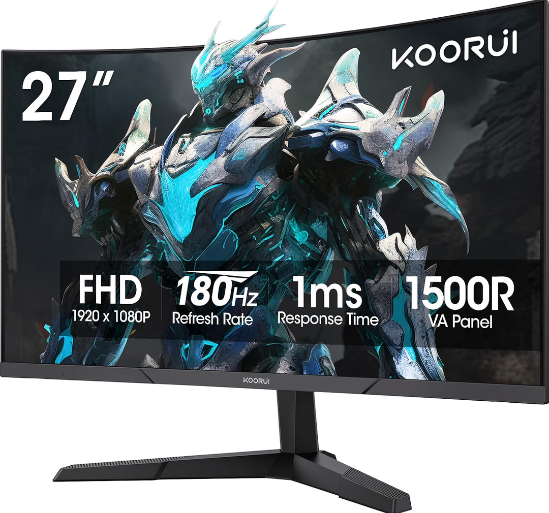 KOORUI 27 Inch Curved Gaming Monitor 180Hz FHD 1080P, 1500R VA Display
MG27A12Q