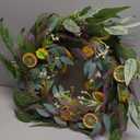 24 Inches Large Fall Wreath for Front Door, Artificial Eucalyptus Wreath