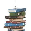 Stack of School Books Ornament | Book Lover's Holiday Decoration for Christmas Tree and Garland | Teachers, Librarians, and Students | Graduation or Appreciation Gift