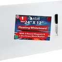 Azar Displays Floating 900962-GLD Whiteboard 12" x 24" – Modern Frameless Wall-Mounted Dry Erase Board with Standoff Caps, 4 Assorted Magnets & Marker – Sleek Acrylic Design, Gold