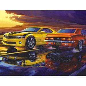 Ingooood-100 Piece Jigsaw Puzzles for Kids - Muscle Car - Game Decompression Leisure Entertainment Recyclable Material Plastic Cars Puzzle Toy Gift
