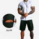 GINGTTO Mens Outdoor Hiking Convertible Pants Slim Fit Stretch Cargo Joggers Lightweight Work Pants for Men
