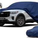 Heavy Duty SUV Car Cover Custom Fit Ford Explorer (1995-2025), Waterproof All Weather Resistant Outdoor Sun Rain Dust Snow Protection with Anti-Theft Lock. (Blue)
