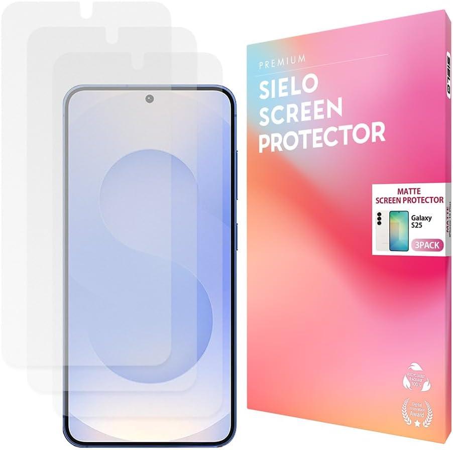 SIELO [3PACK Matte Screen Protector for Samsung Galaxy S25 [Anti Glare, Anti-Scratch, Anti-Fingerprint, Smooth as Silk, Paperfeel, Eye Protection]