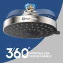 HOPOPRO 5-Mode High Pressure Shower Head - The Washington Post, NBC News, Today TV Show Recommended - High Flow Fixed Showerheads (6 Inch Brushed Nickel)
