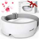 TOLOCO Eye Massager with Heat, FSA/HSA Eligible Eye Mask Massager for Migraines with Bluetooth Music, Face Massager for Eye Strain, Improve Sleep, Wedding, Birthday Gifts for Women/Men (White)