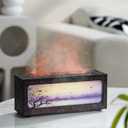 Essential Oil Diffusers Ultrasonic Fireplace Flame Aromatherapy Diffuser, Auto Shut-Off, Timer Setting, 7 Colors LED Lights Changing for Home, Office, Spa 200ml (Wood Grain)