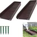 Rain Gutter Downspout Extension, Downspout Splash Block Gutter Splash Guards Downspout Extender Gutter Extensions for Downspout Plastic 16" (Brown A - 2PCS)